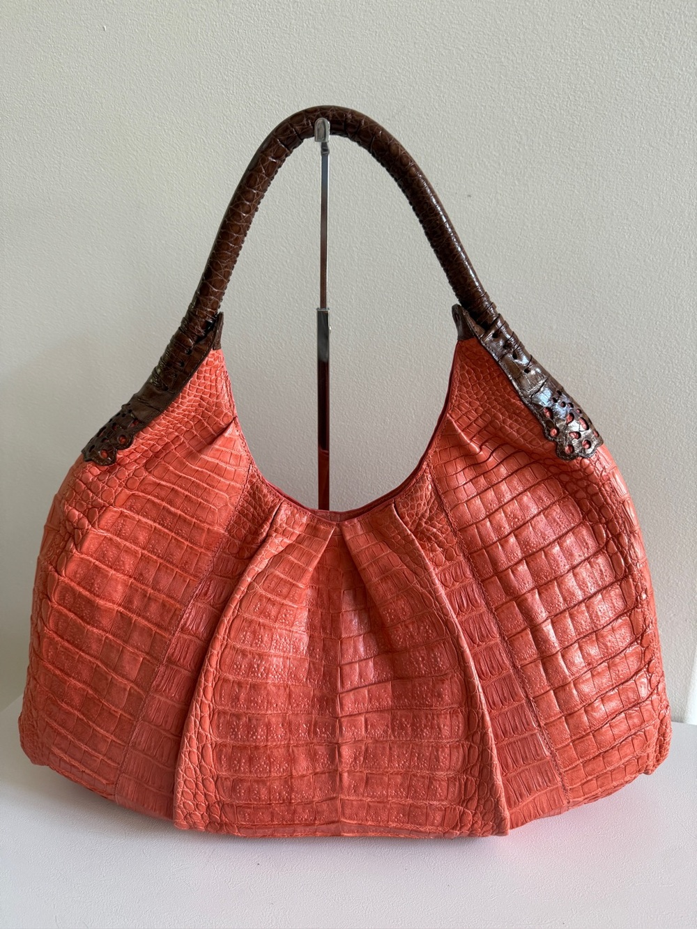 NANCY GONZALEZ Genuine Crocodile Top Handle Shoulder Bag Handbag